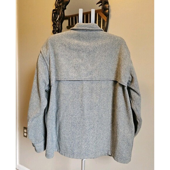 Vintage 90s Woolrich Shirt Jac Mens XXL 2XL Wool Jacket Gray Blue Chore USA Cape - Picture 4 of 15